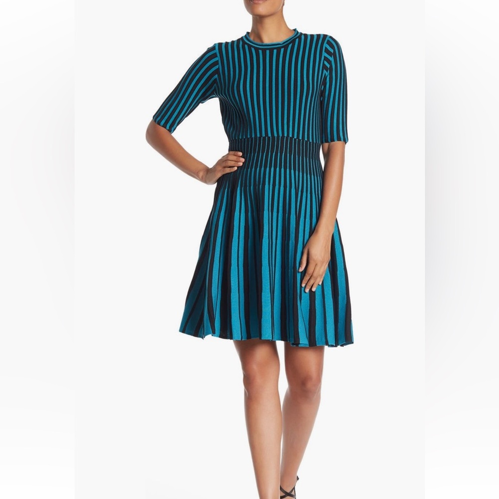 NWT XS Nanette Lepore Blue and black dress